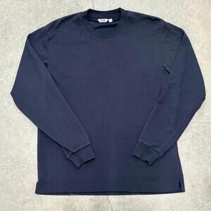 UNIQLO Plain Blue Long Sleeve T Shirt